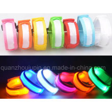 Resplandor LED ajustable del OEM en pulsera oscura del deporte del trabajo que destella